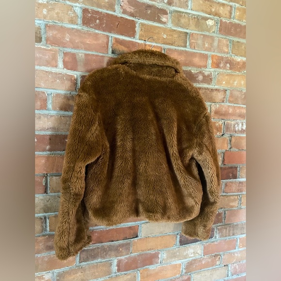 FREE PEOPLE Joplin cozy fur jacket brown size small - Picture 8 of 10